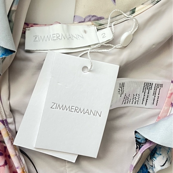 ZIMMERMAN Halliday Waterfall Frill One Piece swimsuit floral NEW US 8 - Picture 6 of 15